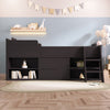 Kids Single Cabin Bed Mid Sleeper Bed Frame Storage Bed w/ Drawers & Shelves QH