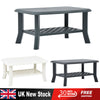 Coffee Table Modern Rectangle Lower Shelf Living Room Plastic Outdoor Dining New
