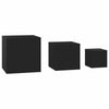 Living Room Modern Side Tables 3 pcs Black Chipboard
