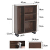 Industrial Bookcase Sideboard Walnut Storage Cabinet Unit Rolling Small Cupboard