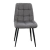 2x Grey Velvet Dining Chairs Metal Leg Padded Seat Dining room Office Chair