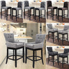 Grey Linen Fabric Breakfast Dining Chairs Bar Stools Wood Barstools Stool Chair