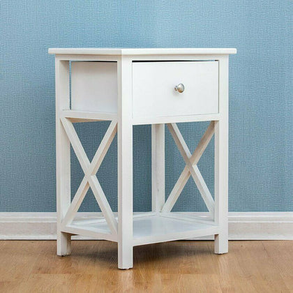 Brambly Cottage Stanhope 1 Drawer Bedside Table - White