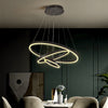 Dimmable LED Ceiling Light 3 Rings Adjustable Pendant Down Lamp Home Chandelier