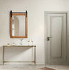 30''x22'' Wall Mount Mirror Decor Vanity Mirror Wood Frame Barn Door Style Brown