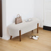 Upholstered Bench Bedroom Dining Room Home Stool Bench With Walnut Wooden Feet
