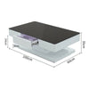 High Gloss Coffee Table Black Tempered Glass Top with 2 Drawers Living Room