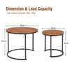 Set of 2 Round Nesting Coffee Table Compact Stacking Side Tables Space-saving