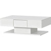 Coffee Table White LED High Gloss Rectangle Cocktail Table Modern Living Room