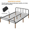 Double Bed Frame 4ft6 Metal Platform Mattress Foundation Base with Slat Support