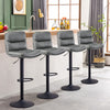 Set of 2 Faux Leather Bar Stools Breakfast Stools Brown Grey Gas Lift Swivel