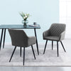 Set of 2 Dining Chairs Velvet Faux Leather Seat Modern Kitchen Chairs