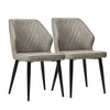 2/4/6pcs Dining Chairs Set Faux Leather Seat Back Metal Legs Kitchen Chair