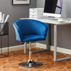 1pc Barstool Velvet Cushioned Bar Stool Metal Base Salon Pub Chair Adjustable