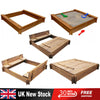 Kids Outdoor Square SandPit Large Wooden Sandbox Children Toy Garden Play New