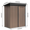 5x3ft Steel Garden Shed Outdoor Garage Bike Storage Metal Tool House Sheds Brown