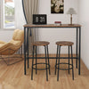 Industrial 3 Pieces Dining Table Chair Set Bar Table and 2 Stools Set Kitchen