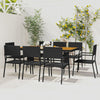 9 Piece Outdoor Dining Set Poly Rattan Black I5D4