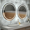 24" Round LED Bathroom Mirror Dual-Lights Smart Vanity Mirror Memorize Function