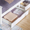 Wooden Bed frame Single Double Bed with Storage Drawers Kids Adults White Grey