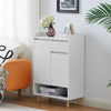 White Shoe Cabinet Storage Rack Living Room Wood 1 dwawer 2 Door 4 Shelf