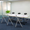 Set of 6 Folding Chairs Portable Office Metal Chairs U-shaped Frame Guest Chairs