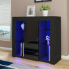 Modern 1 Door Cabinet Large Storage Cupboard Sideboard TV Unit RGB LED Light!