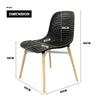 Dining Chairs Set of 4 Wooden Legs Plastic Chair Set Kitchen Home Office Black