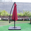 GARDEN PARASOL OUTDOOR HANGING SUN SHADE CANTILEVER BANANA UMBRELLA WITH BASE 3m