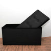 Large Ottoman Foldable Storage Box Linen Suede Foot Stool Seat Durable Colors