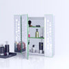 Bathroom Storage Mirror Cabinet Shelf White LED Wall Mirror with Demister Pad UK