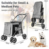 Folding Pet Stroller Dog Cat Stroller Portable Travel Pet Cart for S/M Size Pet