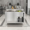 Double Bowls Kitchen Sink Cabinet Catering Stainless Steel Sink Cupboard Door UK