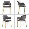 2pcs Velve Dining Chairs Set Padded Seat Metal Legs Kitchen Furniture Chair New