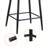 2 pcs Faux Leather Bar Stools Diamond Padded Seat Metal Legs Footrest Breakfast