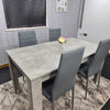 Grey Dining Table And 4 Chairs Dining Room Wood kitchen table and Leather chairs