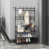 Iron Clothes Rail Coat &Shoe Rack Hook Storage Shelf Dress Hanging Display Stand