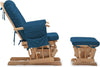 ONPNO Replacement Velvet Cushions 5PCS Set for Glider Rocking Chair and Stool