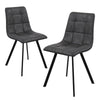 2x Grey Dining Chairs Set Soft Padded Seat Metal Legs Kitchen Lounge Furniture