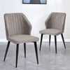 2/4/6pcs Dining Chairs Set Faux Leather Seat Back Metal Legs Kitchen Chair