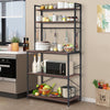 Industrial 5-Tier Kitchen Bakers Rack Microwave Stand Hooks Shelf fr Home Office