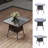 Bistro Glass Table Garden Outdoor Patio Furniture Square Round Morocco Style NEW