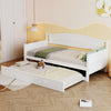 Day Bed Single Bed with Pull Out Trundle Guest Bed Underbed In White Pine Wood