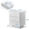 2/3 Drawers High Gloss Front Bedside Table Cabinet LED Nightstand Black/White