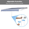 Awning Manual Outdoor Garden Canopy Patio Sun Shade Shelter Blue White 250X200CM