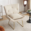 Stylish Accent Chair for Living Room Velvet Armchair Occasional Tub Chairs Cream