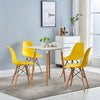 4x Retro Yellow Lounge Office Chair Dining Chairs Wooden Legs Kitchen Commercial