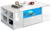 High Gloss Coffee Table With Storage 2 Drawers Living Room Furniture Led Lights