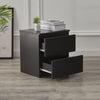 2 Drawers Black Bedside Cabinet Storage Nightstand Bedroom Chest Of Drawers