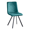 4 Pcs Green Velvet Dining Chairs Padded Seat Metal Legs Dining Room Kitchen Home
